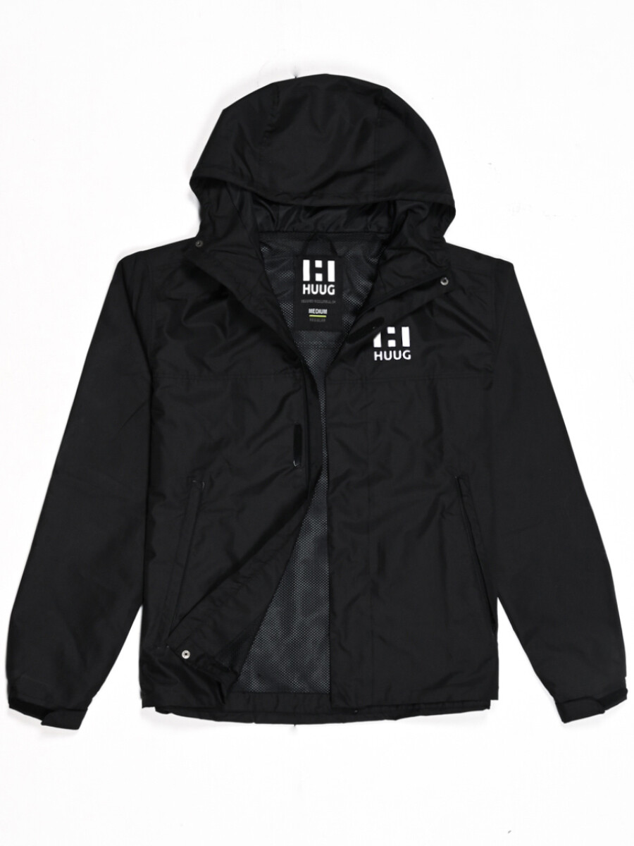 Buy HUUG Black Hooded Windbreaker Jacket Style No:- 75221064- 